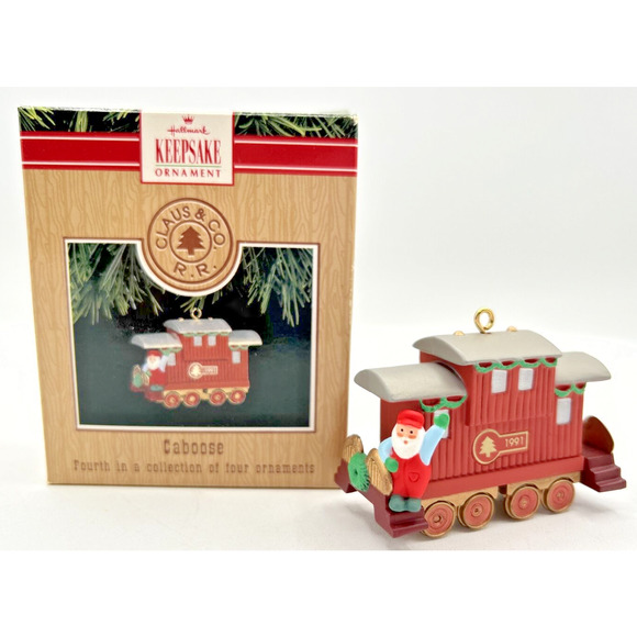 1991 Hallmark Keepsake Claus & Co. Railroad Caboose Keepsake Ornament U244 - Picture 1 of 2